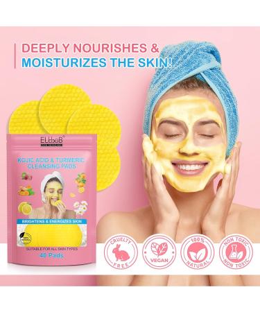 Turmeric & Kojic Acid Cleansing Pads - Gentle Daily Skincare for Face & Body | 40 Count Pack of 2 - International Shipping Available - Buy Online on GoSupps.com