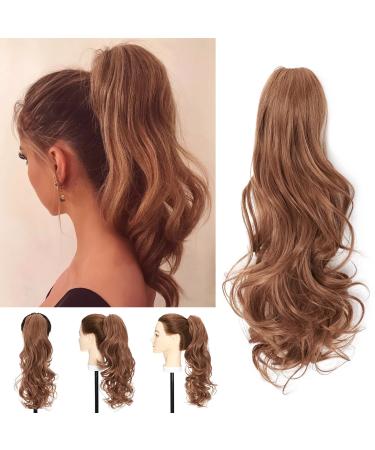 Long Short Claw Ponytail Hair Extension One Piece Cute Clip in on Ponytail Jaw/Claw Synthetic Straight Curly Hairpieces 18" Curly Light Auburn 18 Inch Light Auburn - Buy Online on GoSupps.com
