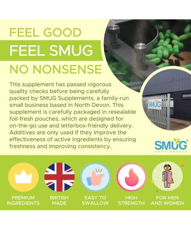 Marine Collagen British Made by SMUG Supplements - 90 Capsules - Type 1 Peptides - 1200mg Daily Serving of Collagen Powder in Three-a-Day Capsules - 30 Day Supply - Suitable for Both Men and Women - Buy Online on GoSupps.com