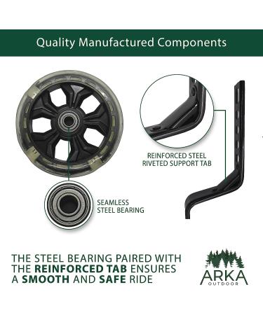 Multicolored LED Training Wheels for 12-18 Inch Kids Bikes - Easy Installation, Compatible with Boys/Girls Single Speed Bicycles - Black - Buy Online on GoSupps.com