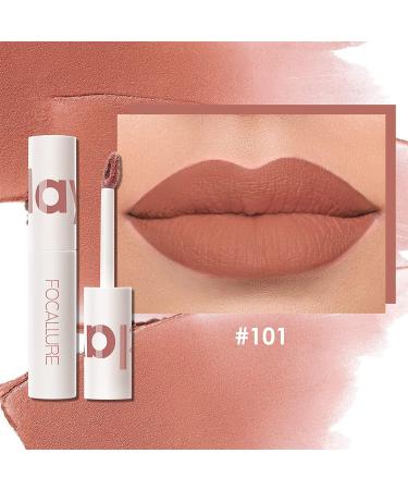 FOCALLURE Velvet Matte Lip Mud - Milk Tea 101 | High Pigmented Liquid Lipstick | Satin Finish Lip Color | Dual-use for Lip and Cheek | Quick-Drying & Lightweight Formula - Buy Online on GoSupps.com