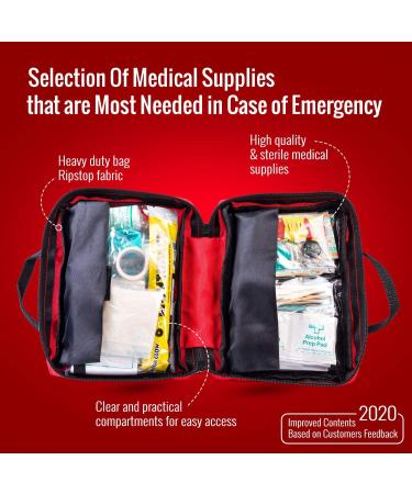 Doctor Developed First Aid Kit for Car, Travel, Camping, Hiking & Sports - 160 Piece Set - Buy Online on GoSupps.com