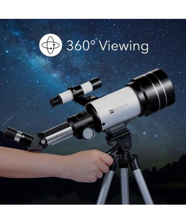 Dartwood Astronomical Telescope | 360 Rotational Scope with Various Eyepieces for Adjustable Zoom | Black/White - Buy Online on GoSupps.com