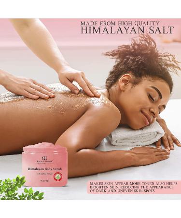 Botanic Hearth Himalayan Salt Body Scrub with Lychee Oil - Natural Exfoliating Scrub for Acne, Cellulite, Scars - 16 oz - Buy Online on GoSupps.com
