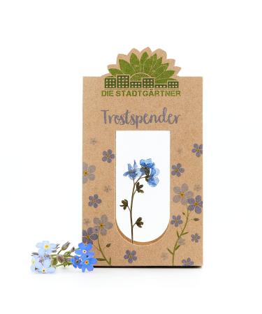 The city gardeners "Trostspender i forget-me-not in the glass as a consolation gift in difficult times i Farewell gift for friends teacher & gift for encouragement I handmade in Germany