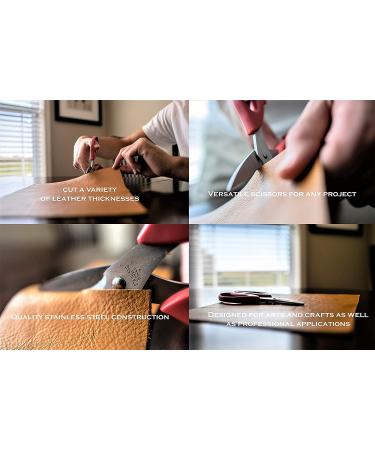 Small Leather Scissors - Sharp Stainless Steel Blades for Crafting and Sewing - Durable Shears for Tailoring, Fabric, and Office Use - Buy Online on GoSupps.com
