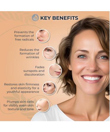 Vitamin C Serum for Face with Hyaluronic Acid Best Anti Aging Serum on Face Skin Eye - Vegan Amino Complex - Natural & Organic - Anti Wrinkle Fine Lines Fades Age Spots - 30ml by Foxbrim - Buy Online on GoSupps.com