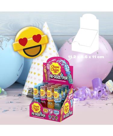 Chupa Chups Frooze Pops - 12 Lollipops with Candy Gel - Blueberry Strawberry & Tropical - International Shipping Available - Buy Online on GoSupps.com