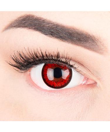 Red Flower Crazy Fun Contact Lenses - 2.50 Dioptrien Perfect for Carnival & Halloween 2024 | Free Lens Container - Top Quality - Buy Online on GoSupps.com