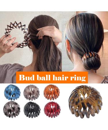 Asalinao Ponytail Hair Needle & Curling Iron - Retro Leopard Bird Nest Hair Clip for All Hair Types | Shop Stylish Ponytail Curls (Coffee) - Buy Online on GoSupps.com