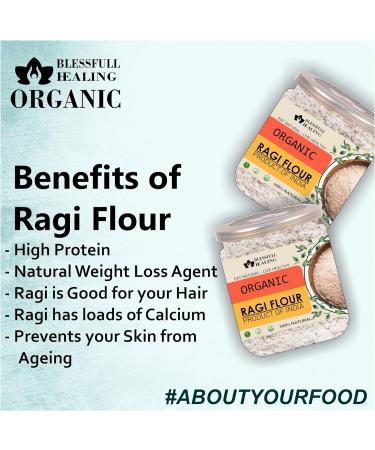 Blessfull Healing Organice RAGI Flour 1 lb (453 Gram) - Buy Online on GoSupps.com
