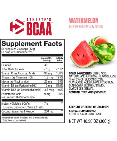 Dymatize Nutrition Athlete's BCAA Watermelon 10.58 oz (300 g) - Buy Online on GoSupps.com