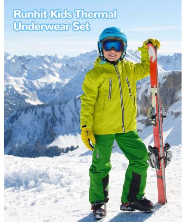 Runhit Boys Thermal Underwear Set - Youth Kids Long Johns Base Layer in Grey, X-Large - Buy Online on GoSupps.com