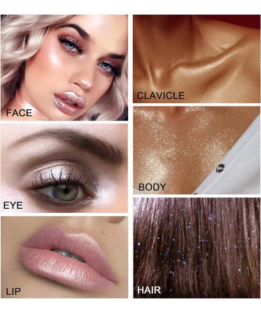 Body Glitter Powder - High Gloss Fairy Sparkle Highlighter for Hair, Eyes, Lips & Face - White Moonbeam - Buy Online on GoSupps.com