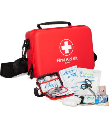 First Aid Kit  Waterproof  All Purpose Emergency Kit with Shoulder Straps for Easy Carry  Ideal for Indoor  Outdoor  Car  Truck  Kitchen  Office  Dorm  Camping Hiking