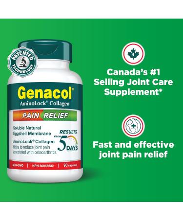 Genacol Natural Eggshell Membrane & Collagen Peptides Supplement | Experience Joint Pain Relief in Just 5 Days | Enhance Joint Mobility & Flexibility | GENACOL PAIN RELIEF 90 Capsules 90 count (Pack of 1) - Buy Online on GoSupps.com