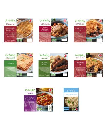 Nation's Favourites Variety Box - Parsley Box Microwavable Long-Life Cupboard-Store Ready Meals (7 meals) - Buy Online on GoSupps.com