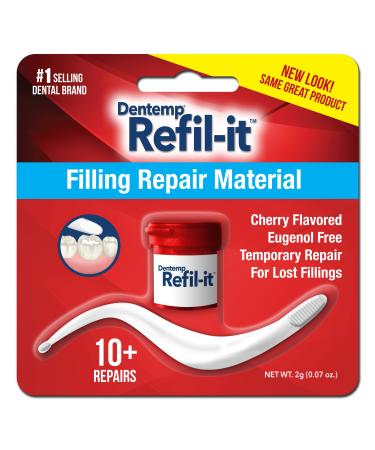 Dentemp Refil-It Filling Repair Material - Temporary Tooth Filling Kit (0.07 Oz) - Tooth Repair Kit for Instant Pain Relief - Long Lasting Tooth Filling