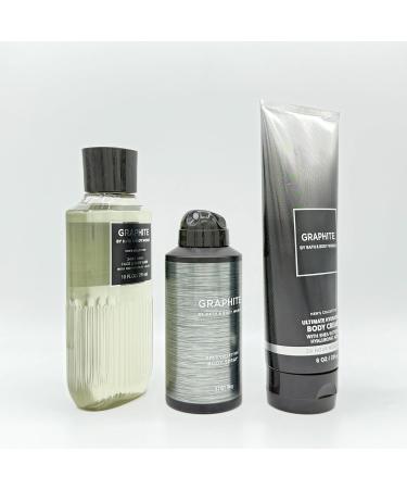 Graphite Men's 3-Piece Bath Bundle | Body Wash Body Spray and Ultimate Hydration Body Cream - Buy Online on GoSupps.com