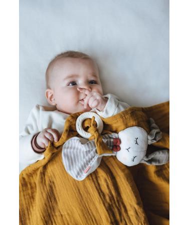 Kikadu Natural Rubber Teething Ring Rabbit - Organic Cotton Baby Toy | 100% GOTS-Certified | International Shipping - Buy Online on GoSupps.com