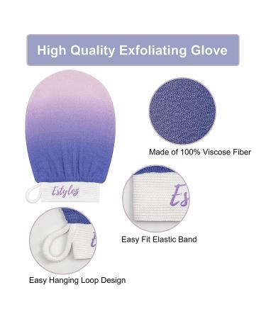 E-STYLEZ Korean Exfoliating Mitt 2 PCS | Blue Gradient Dead Skin Remover | Body Exfoliator Glove for Deep Exfoliation | Soft Illuminated Skin | Women and Men - Buy Online on GoSupps.com