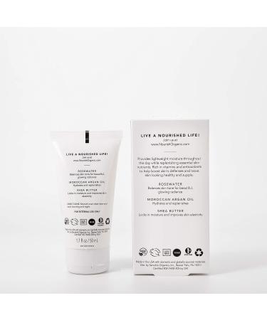 Nourish Organic Rosewater & Argan Face Lotion - Lightweight, Moisturizing, GMO-Free, Cruelty-Free, Vegan | 1.7oz - Buy Online on GoSupps.com
