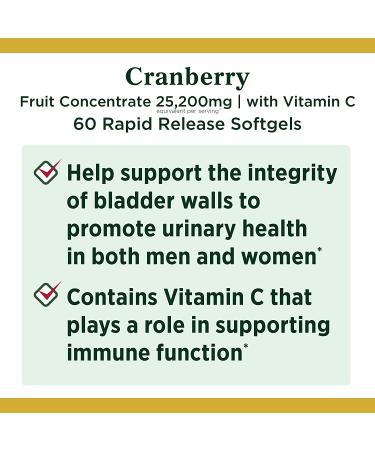 Nature's Bounty Cranberry Dietary Supplement - 60 Soft Gels | Urinary Tract Support - Buy Online on GoSupps.com