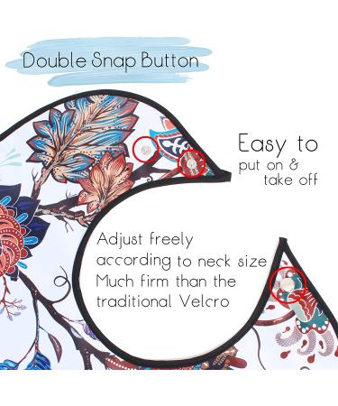 French Chic Waterproof Adult Bibs for Women with Crumb Catcher - 3 Pack | Washable & Stylish - Buy Online on GoSupps.com