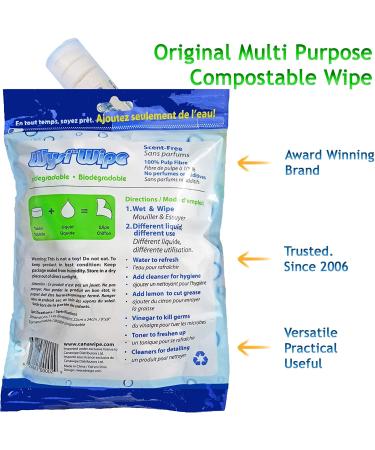 WYSI Multi-Purpose Expandable Wipes 100 Tablets with Travel Tube - Just Add Water - Buy Online on GoSupps.com