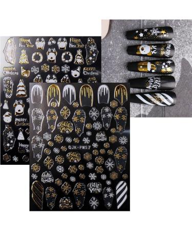 JMEOWIO 9 Sheets Happy New Year Christmas Nail Art Stickers Decals Self-Adhesive Pegatinas U as Snowflake Winter Holiday Cute Nail Supplies Nail Art Design Decoration Accessories - Buy Online on GoSupps.com