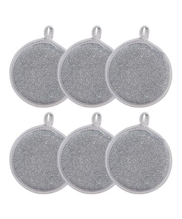 Stainless Steel Scourer - Metal Sponge | Wire Dishwashing Rags | 6 Pan Scourers | Bathroom Steel Wire Cleaning Sponges - Washing Up Dish Washing Scrubber Cleaning Scourers for Car Household
