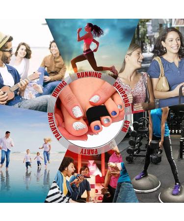 Reppkyh 20-Piece Fabric Broken Toe Wraps - Hammer Toe Straightener Splints - Cushioned Black Bandages for Friction Protection and Healing - Buy Online on GoSupps.com