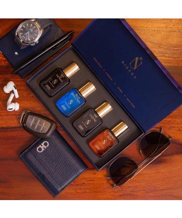 Nisa'ra Long Lasting Perfume Gift Set 4x15ml Men's Fragrances Travel Size | Ideal gift for men | Gift For Brother Husband Friend Boyfriend & Dad - Buy Online on GoSupps.com