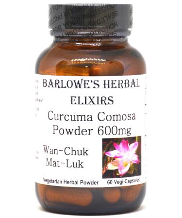 Curcuma Comosa Powder | 600mg Per Capsule | Hormonal Balance & Menstrual Support | Women s Health Supplement | 60 Vegetarian Capsules | Glass Bottled
