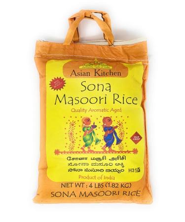 White Sona Masoori Aged Rice 4lbs - All Natural, Gluten Friendly, Vegan - Indian Origin, Export Quality - Buy Online on GoSupps.com
