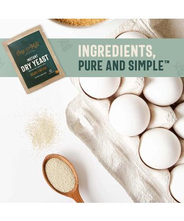 One in a Mill Instant Dry Yeast Packets - Fast Acting Self Rising Yeast for Baking Bread, Cake, Pizza Dough - Kosher - 12 Pouches - Buy Online on GoSupps.com