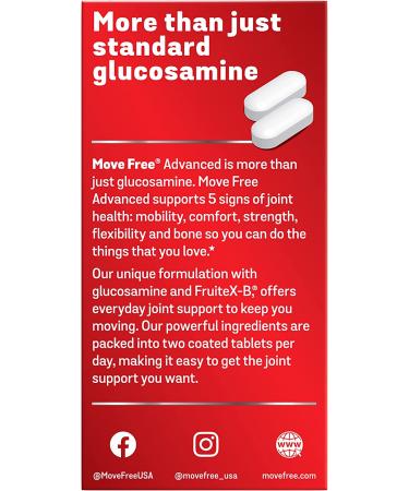 Move Free Advanced Glucosamine Chondroitin + Calcium Fructoborate Joint Support Supplement - 160 Tablets - Buy Online on GoSupps.com