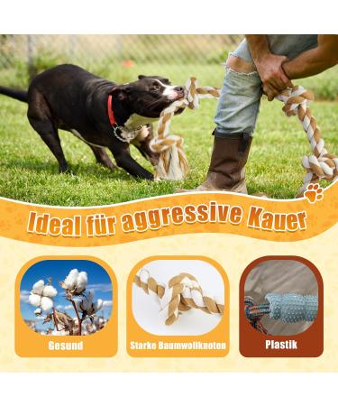 Extra Large Dog Toy Rope for Aggressive Chewers | 127cm Tough 7 Knot Indestructible Cotton Tug Toy for Large & Medium Breeds - Buy Online on GoSupps.com