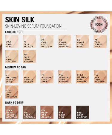 Makeup Revolution Skin Silk Serum Foundation Light to Medium Coverage Contains Hyaluronic Acid F8 23ml - Buy Online on GoSupps.com