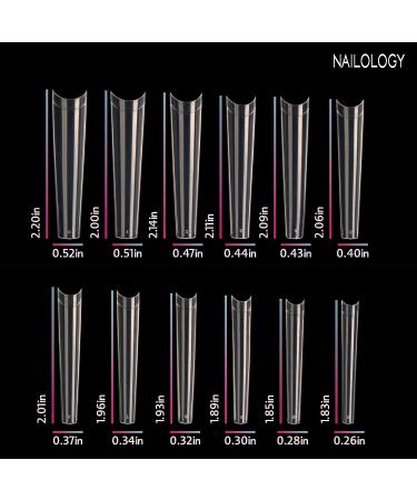 Clear Coffin Nail Tips - Extra Long Acrylic False Nails | Nailology 420-pc Fake Nail Extension Set - Buy Online on GoSupps.com