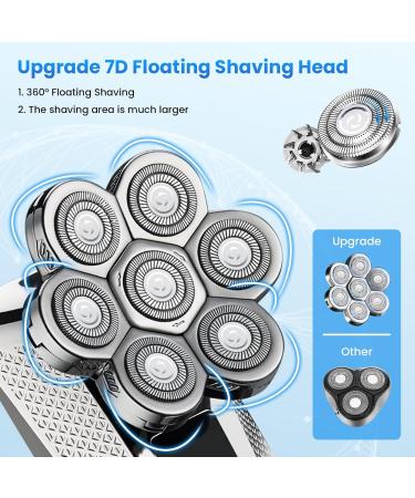 JoyGeek Head Shaver for Bald Men 7D Rechargeable Rotary Shaver 5 in 1 Waterproof Electric Razor with Nose Hair Trimmer Wet/Dry Beard Grooming Kit with LED Display & Travel Lock for Home Travel CA32 - Buy Online on GoSupps.com