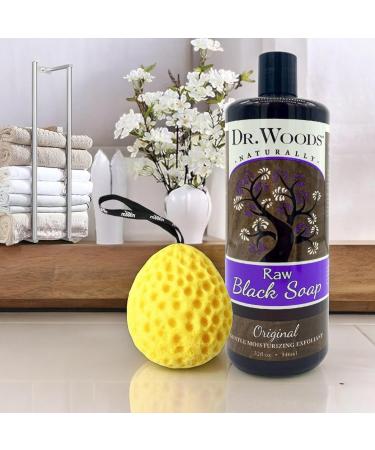 Raw Black Soap 32 oz - Moisturizing Natural African Black Soap with Bath Sponge Shea Butter Multi-Purpose Sulfate & Paraben-Free | Pack of 6 - International Shipping - Buy Online on GoSupps.com