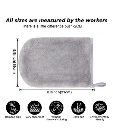 Phogary 8-Pack Microfiber Washing Gloves | Soft Flannel Spa Cloths | Reusable Makeup Remover | European Style Washcloths 15x21 cm (Gray) - Buy Online on GoSupps.com