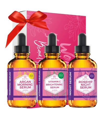Daily Essentials Rejuvenation Serum Set with Vitamin C Brightening Rosehip Night and Argan Morning Serum