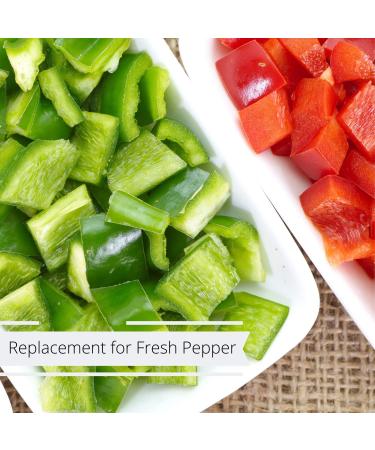 Dehydrated Dried Red and Green Bell Pepper Mix by It's Delish - 16 Oz Jumbo Container | Chopped & Dried Vegetable Spice Seasoning - Buy Online on GoSupps.com