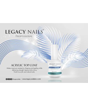 Legacy Nails Acrylic Top Coat 15ml - Shiny Finish for Gel and Natural Nails - Buy Online on GoSupps.com