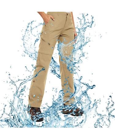 Women's Convertible Hiking Pants - Quick Dry, Lightweight & UPF 40 | Safari, Fishing & Travel Capri Pants in Khaki - Size 14 - Buy Online on GoSupps.com