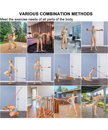 Portable Home Gym Pilates Bar & Resistance Band Combo Set - Full-Body Workout Equipment with Video - Black - Buy Online on GoSupps.com