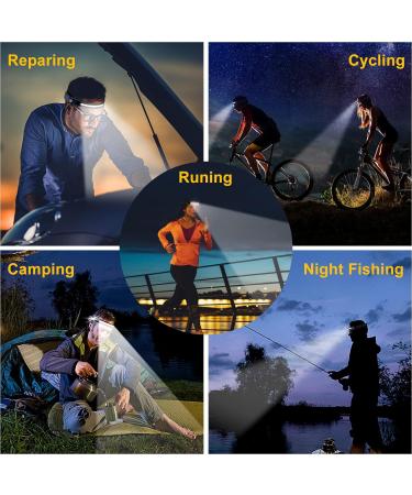 LED Headlamp 2 Pack Rechargeable Flashlight for Adults 230 Wide Beam Headlight Motion Sensor Head Lamp Adjustable Headband Outdoor Waterproof Head Light for Running Camping Hiking (headlamp-2) - Buy Online on GoSupps.com