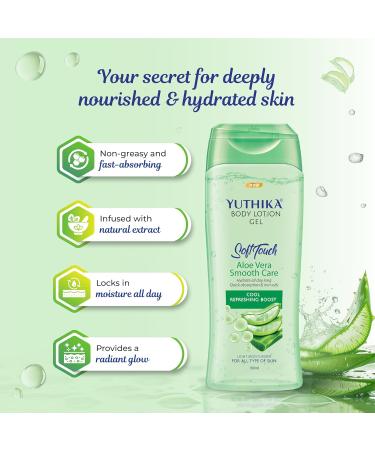 Yuthika Aloe Vera Body Lotion Gel 100ml - Soft Touch Moisturizer for All Skin Types Light Hydration for Summer & Winter - Buy Online on GoSupps.com
